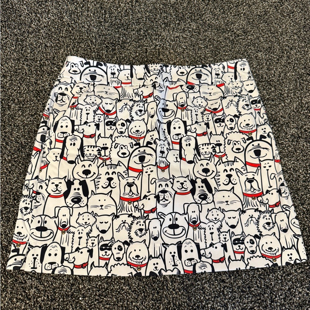 Loudmouth Dog Print golf skort - Black and White size 4
